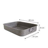 thumbnail of Bandeja para lasaña de aluminio antiadherente, 40 x 31 x 8 cm, con asas laterales y borde alto.