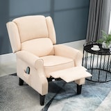 thumbnail of HOMCOM sillón de masaje sillón relax reclinable con mando a distancia 2 zonas de masaje y tapizado en tejido de ante 78x83x101 cm crema