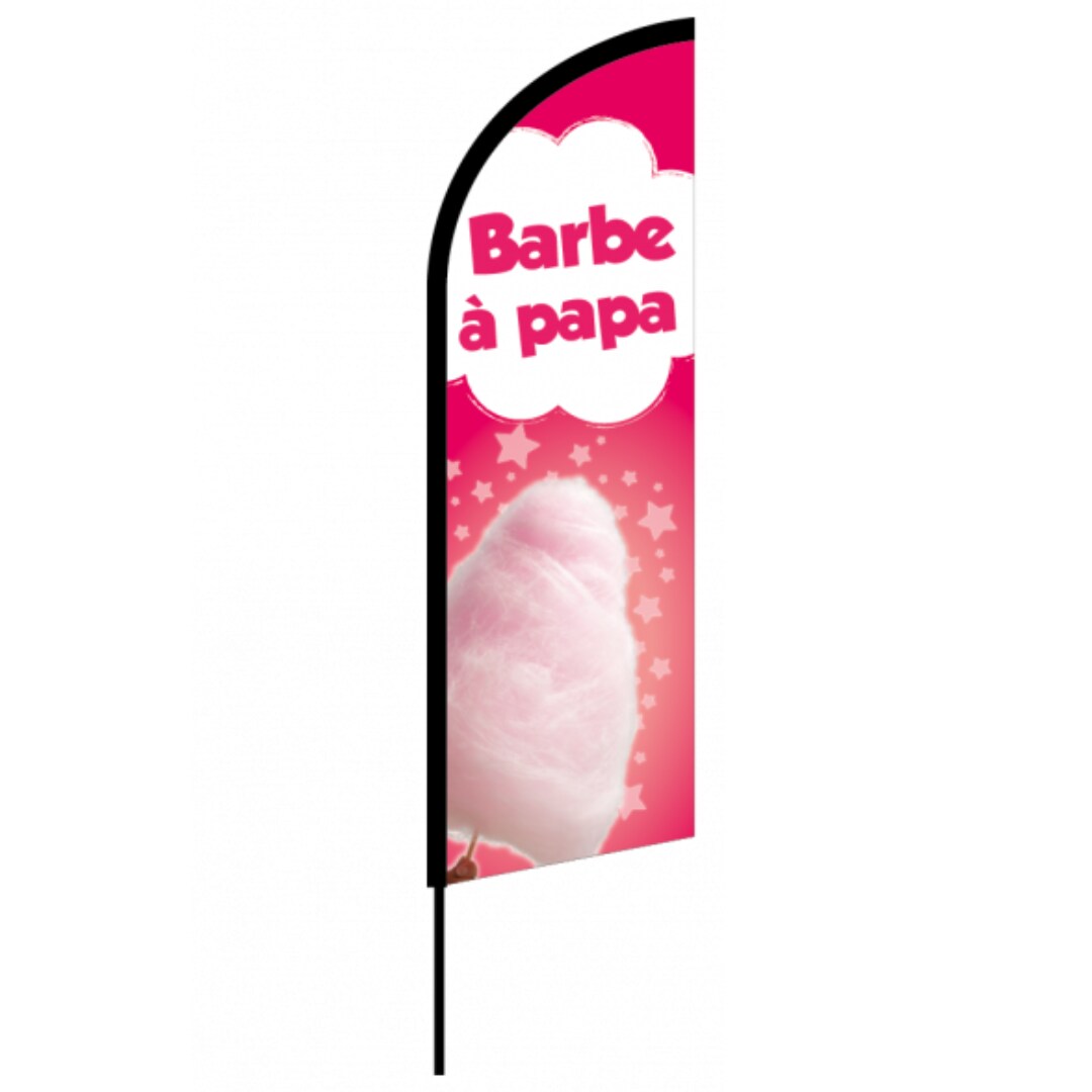 Drapeau Barbe à papa 3m08 - mât + voile - Drapeaupublicitaire