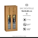 thumbnail of Saco 2 garrafas com janela kraft castanho e pegas de cordão por 100 - Gimex