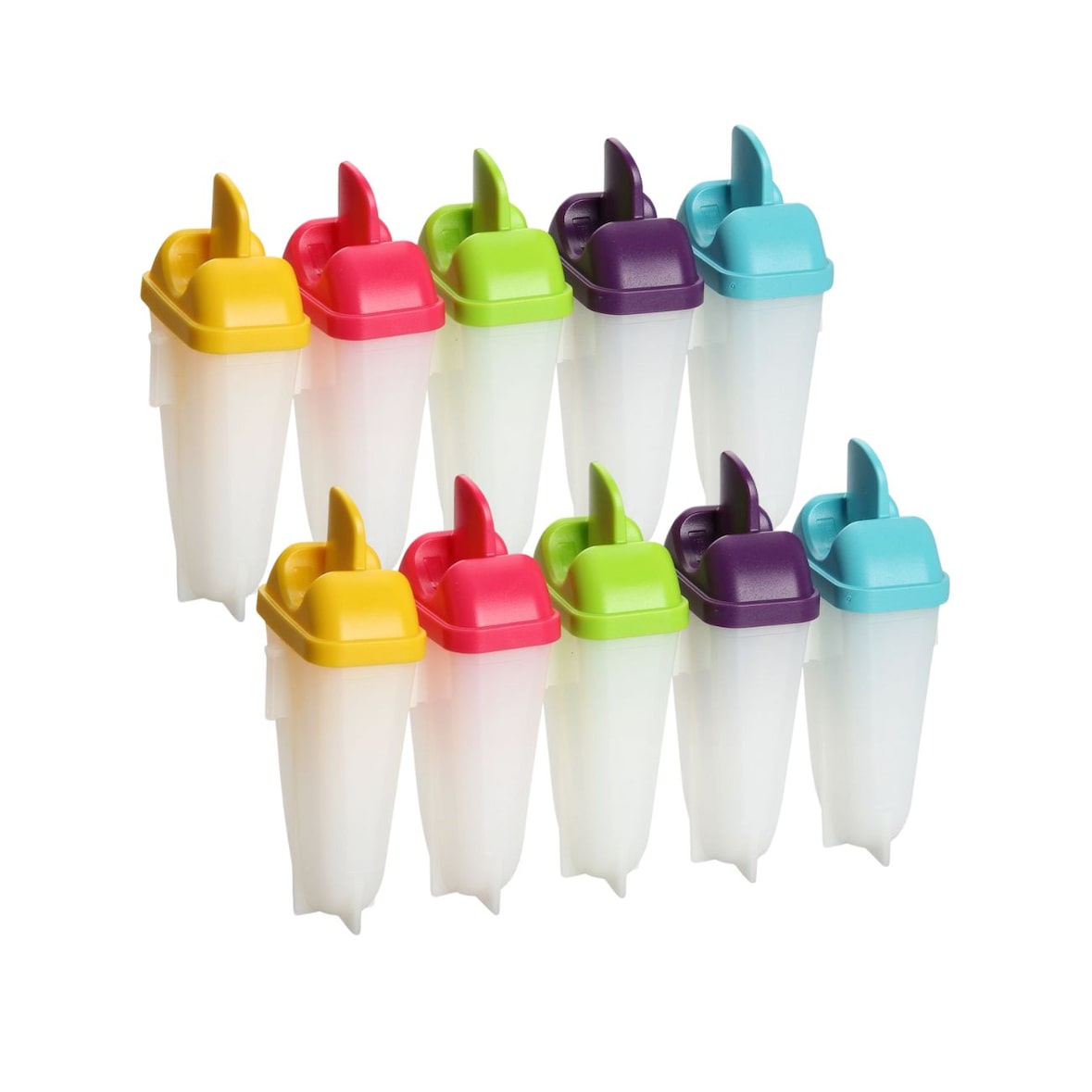 Juego de 10 moldes caseros para paletas heladas Fackelmann