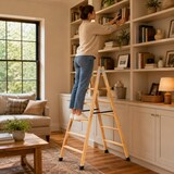 thumbnail of Escalera Tijera Doble Acceso Madera TM-DA con 8 Peldaños por cada lado