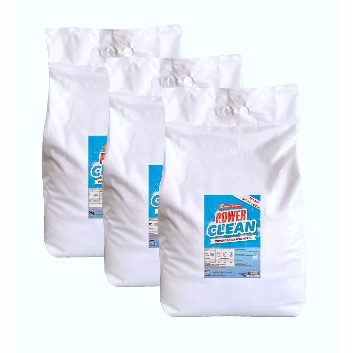 Power Clean Detergente em Pó Detergente Universal Detergente 30KG Cor Branco Detergente Completo