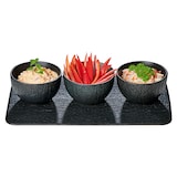 thumbnail of CHEF CUISINE Dipschalen Set mit Tablett schwarz – 4er Set Mini Dipschalen Porzellan seidenmatt