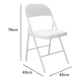 thumbnail of Silla Blanca Plegable Premium Asiento y Respaldo Acolchado en Polipiel PU – Diseño Ergonómico y Cómodo (78x45x45 cm)