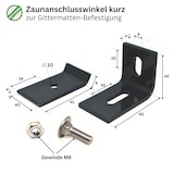 thumbnail of zauniversum® Befestigungsset 3x Zaunanschlusswinkel Doppelstabmatten Zaun Winkel Anthrazit (RAL 7016)