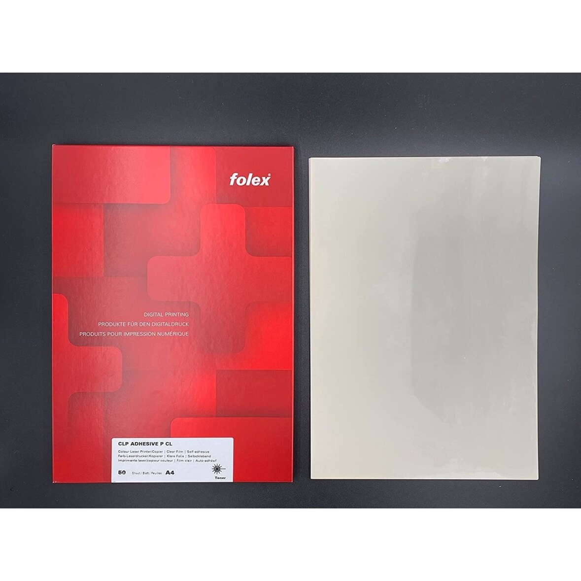 Farblaserfolie CLP A4 50my klar transparent selbstklebend VE=50 Stück