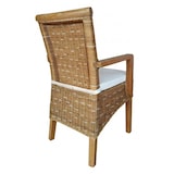 thumbnail of Esszimmer Stühle Set mit Armlehnen 4 Stück Rattanstühle braun Perth Korbstuhl Sessel nachhaltig : mit Sitzkissen
