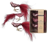 thumbnail of 3 Christbaumschmuck Vögel auf Clip 4,5cm Glas Christbaumkugeln Kleine Weihnachtskugeln Weihnachtsbaum Deko Weihnachtsbaumschmuck Uni Dusty Rose