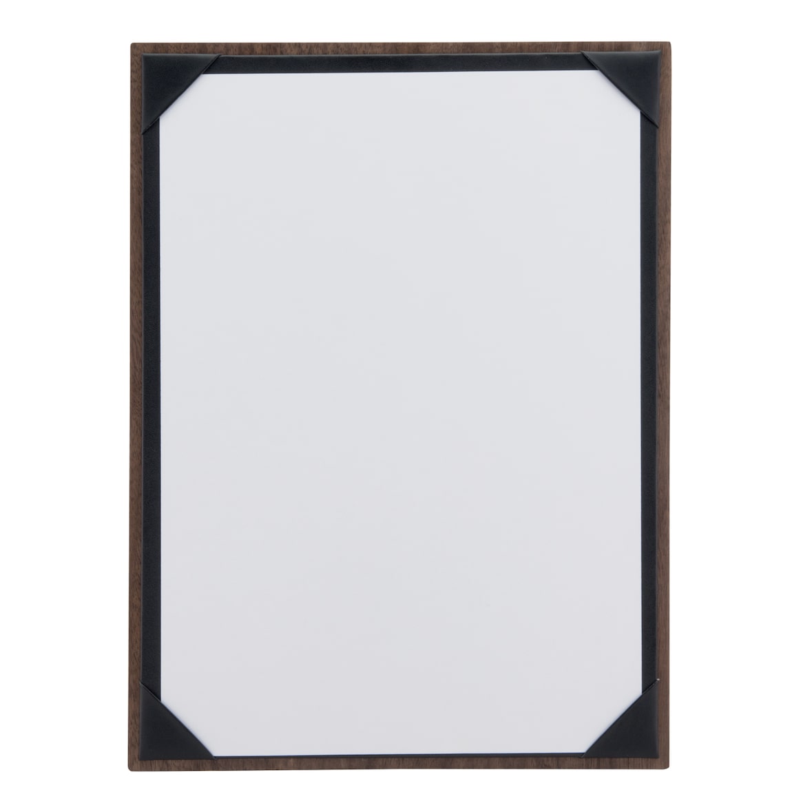 Securit® porte-menu gamme noyer - Panneau en bois avec coins en PU