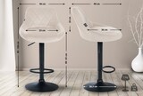 thumbnail of CHEFGASTRO Barhocker CAPE VERDE Samt Schwarz HxBxT 83x46x49cm Samt Creme Barstuhl