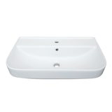 thumbnail of Waschbecken Flora Slim 45 cm Weiß Keramik mit Hahnloch & Überlauf – Design Wandwaschbecken mit Befestigung