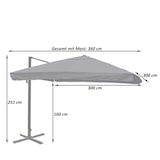 thumbnail of Ampelschirm HWC-A96, Sonnenschirm Gastronomie 3x3m (Ø4,24m) Polyester/Alu 23kg ~ Flap, terracotta ohne Ständer, drehbar