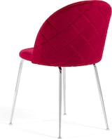 thumbnail of Set aus 2 Innenstühlen aus Samt, gepolstert, mit Metallbeinen, elegantes Design für Küche, Esszimmer, Bar und Restaurant – Sara – Amarena/Silber