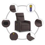 thumbnail of vidaXL Massagesessel Dunkelbraun Stoff