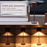 thumbnail of METRO PROFESSIONAL Lampe de table LED SANA II, lot de 2, aluminium/polycarbonate, Ø 11.5 x 39 cm, connexion USB, contrôle tactile, étanche, brun