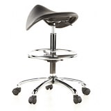 thumbnail of Hocker / Drehhocker / Arbeitsstuhl / Sattel TOP WORK 13 Hartschaum schwarz Chrom hjh OFFICE