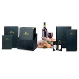 thumbnail of Securit® Box mit 20 A4 Speisekartenhüllen "Classic" – Schwarz – Kunstleder – 4 Seiten
