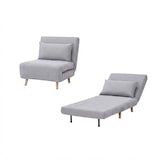 thumbnail of Pouf Letto Singolo Convertibile Pieghevole Ospiti 77x90x81cm / 190x77x42cm - Grigio Chiaro