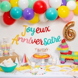 thumbnail of Guirlande joyeux anniversaire multicolore 2m50 (12 unités) MESA BELLA