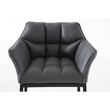 thumbnail of Conjunto de 2 bancos de bar DAMASO em imitação de pele com estrutura de 4 pernas cinza/preto