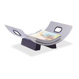 thumbnail of Relaxdays Kaminholzkorb Edelstahl, Feuerholzkorb modern, Brennholzkorb Metall, Holzlege, HxBxT: 16 x 41 x 33 cm, silber