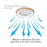 thumbnail of DUPI Ventilador Plafon de Techo con Luz Led GIRATORIO, función oscilante 360º. 6 Velocidades, color de luz regulable. Mando a distancia. (Haya)