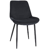 thumbnail of Silla de comedor Victoria con funda de terciopelo Negro