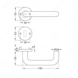 thumbnail of Türdrücker Weiß Kunststoff Türbeschlag Rosettengarnitur Überklippsrosetten BB PZ