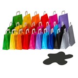 thumbnail of 250x Papiertragetaschen Papiertaschen Flachhenkel 18x8x22cm schwarz 70gr.