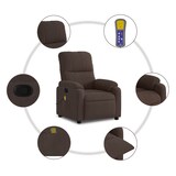 thumbnail of vidaXL Massagesessel mit Liegefunktion, braun, Mikrofaserstoff