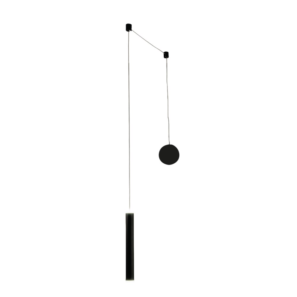 Prado mattschwarze dezentrale Pendelleuchte - Fabas Luce - 6,5 W dimmbare LED - Dezentrale Montage