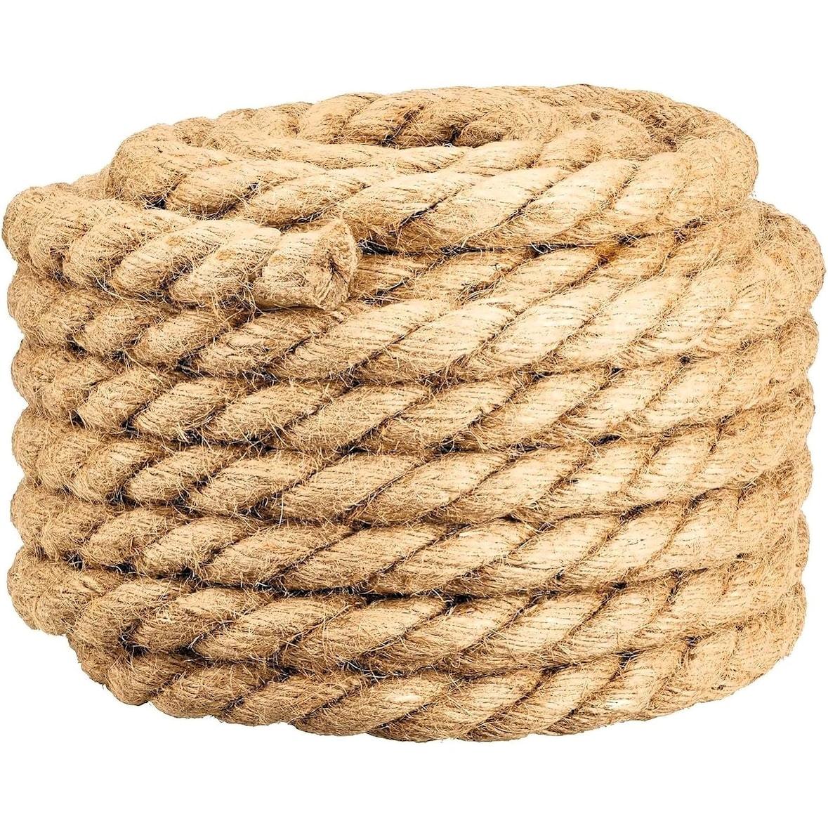 Corda de juta 10m, corda de cânhamo de 4 camadas 100% fibra natural decoração artesanal (10m - 14mm)