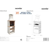 thumbnail of MF - Barbacoa de Obra Prefabricada para Leña y Carbón Modelo Nola Plus (Blanco, Naranja - 70 x 47 x 221 cm) REF: M00139 - Uso en Exteriores