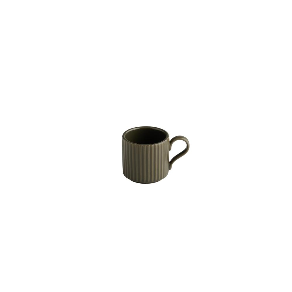 APS Espressokopje THE GRID 6-delige set - porselein, Ø 6 cm, 80 ml, modderkleurig (bruin), stapelbaar