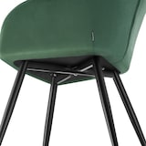 thumbnail of tectake Chaise rembourrée en velours matelassé avec dossier continu vert foncé - 405723