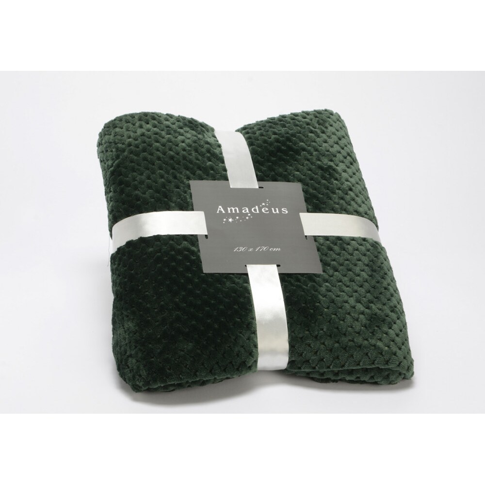 Plaid Schachbrettmuster 130x170 Wald - Grün Rechteck Polyester Amadeus 170x130 cm