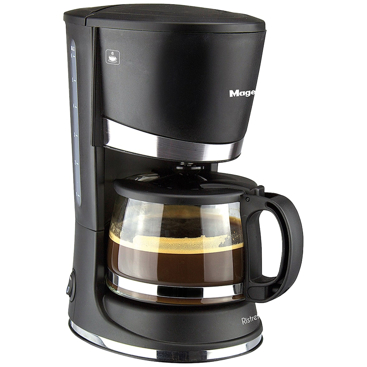 Magefesa Ristretto 600 - Cafetera Eléctrica de 6 Tazas, 600W, Sistema Anti-goteo, Filtro Extraíble, Protector de Sobrecalentamiento, Doble Cierre