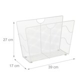 thumbnail of Relaxdays Zeitungsständer Metall, Zeitschriftenständer freistehend, Mesh, Wohnzimmer und WC, HBT: 27 x 39 x 17 cm, weiß