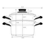 thumbnail of ECOVITAM | Cuiseur vapeur 3,8L Inox 18/10 | Diamètre 20cm | Sans PFAS | Tous feux dont induction | Thermomètre intégré | Fabriqué en Italie