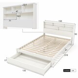 thumbnail of Doppelbett 140x200 cm aus Massivholz mit Schubladen – Stauraum Kopfteil, Weiß, stabil, funktionales Design für Jugendliche und Erwachsene