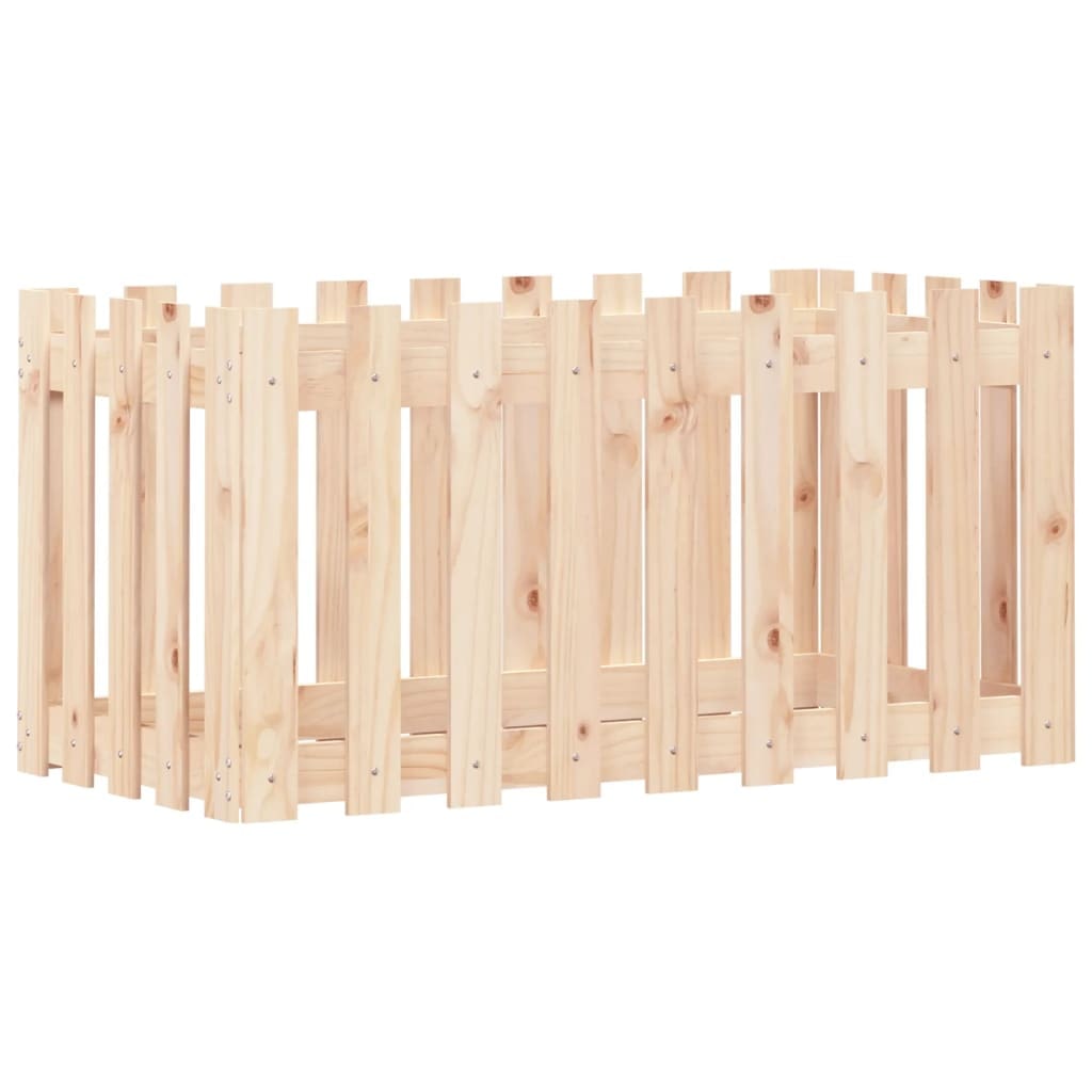 vidaXL Hochbeet Lattenzaun-Design 100x50x50 cm Massivholz Kiefer