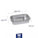 thumbnail of Cuki Professional Vaschetta rettangolare alluminio 272 2 porzioni extra forza silver - (1 cf x 50 pz)