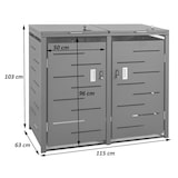 thumbnail of 2x copribidoni box spazzatura rifiuti HWC-E83 XS 63x135x103cm acciaio inox