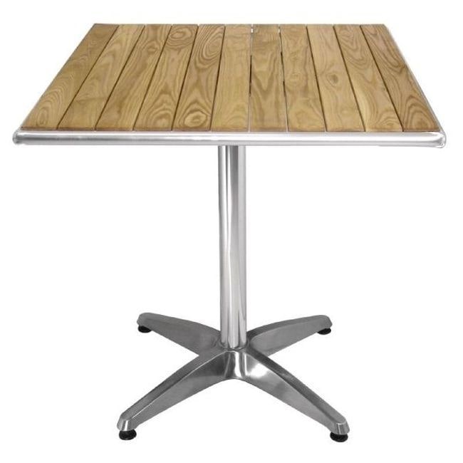 Mesa Bolero madera de fresno tapa cuadrada 60cm, 1 pata