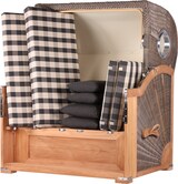 thumbnail of Strandkorb Komplettset - bene living - Königssee Teak Bullauge - PE grau - Modell 505 - inkl. Liftersystem