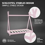 thumbnail of ML-Design Kinderbett Tipi 70x140 cm Rosa mit Matratze & Lattenrost, Indianer Bett aus Kiefernholz, Hausbett für Mädchen & Jungen, Bodenbett Kinderhaus