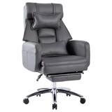thumbnail of Bürostuhl ergonomisch drehbar mit Fußstütze Dunkelgrau 118x69x78 cm verstellbare Rückenlehne bis 155 Grad Lendenstütze Kopfstütze