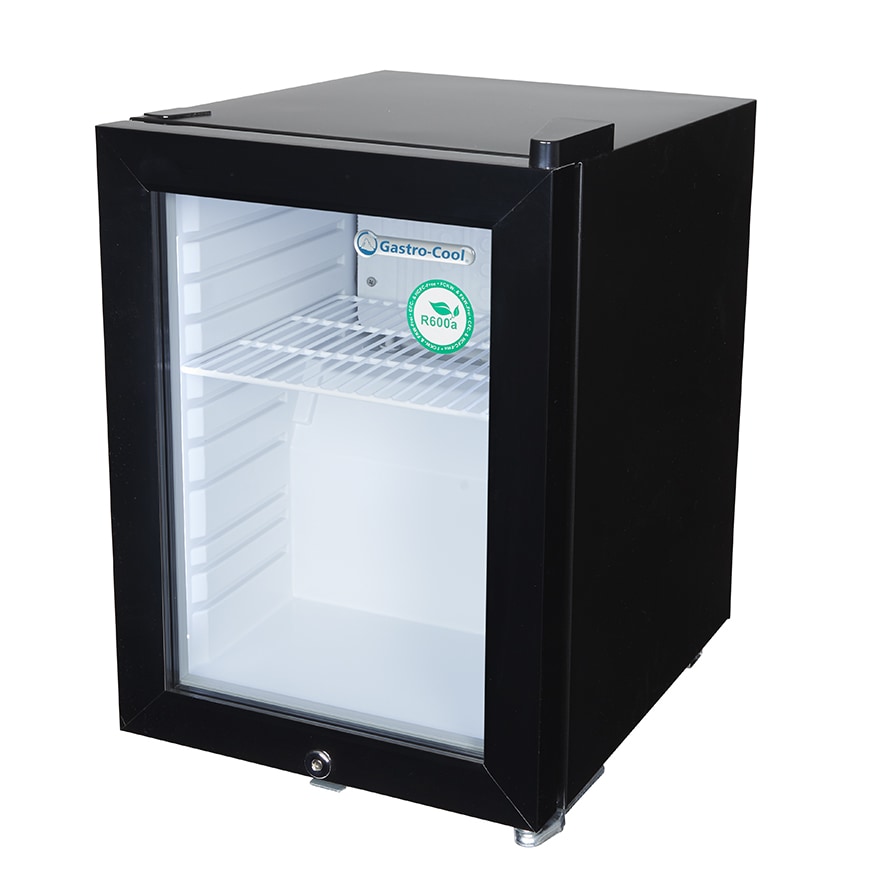 Gastro-Cool - Thekenkühlschrank - mini - für POS Werbung - schwarz/weiß - GCKW25