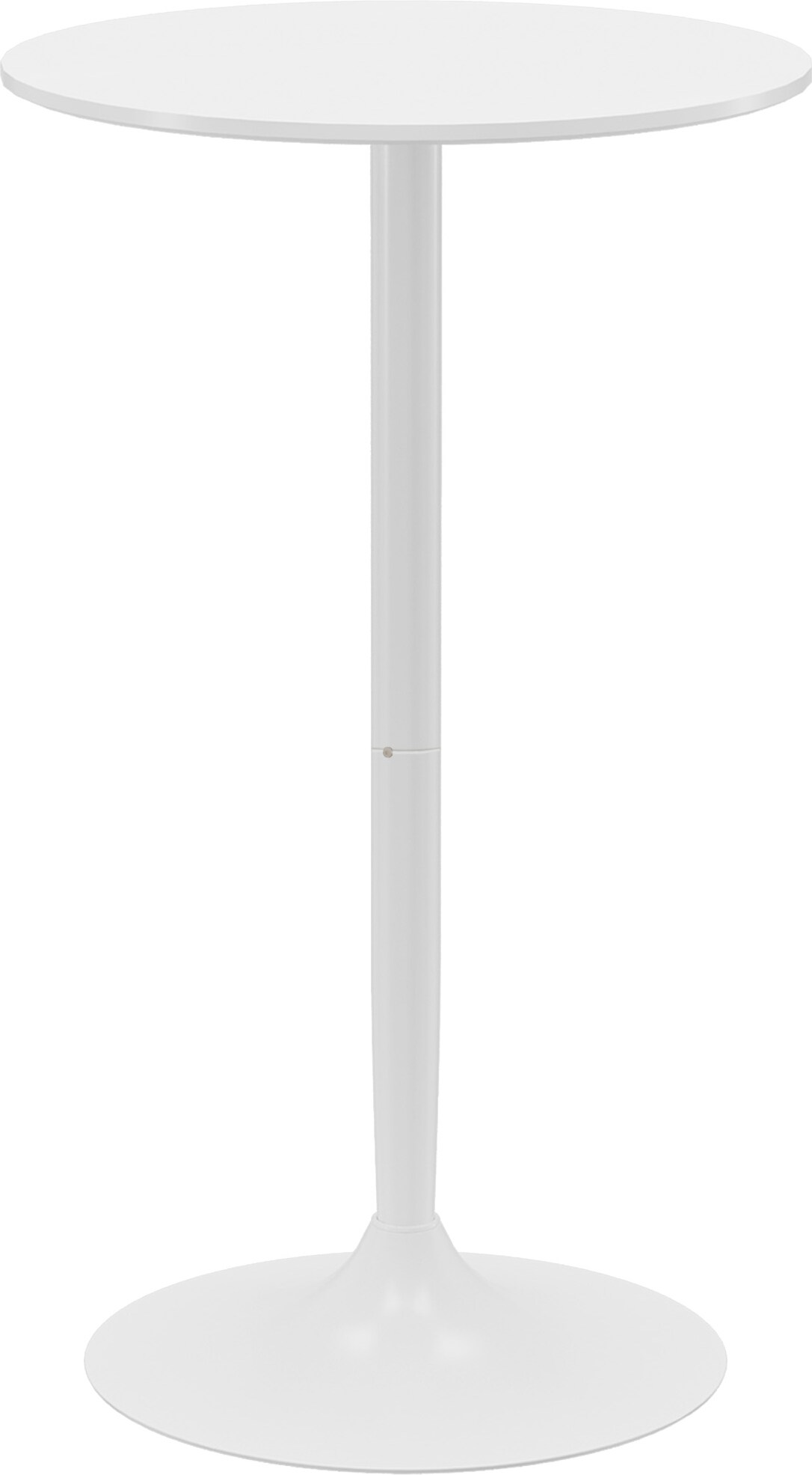 Bartisch Stahl Weiß Ø60x102 cm mit MDF-Tischplatte, kompakt und pflegeleicht